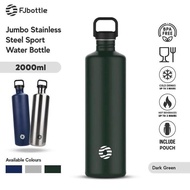 NEW!!! NEW!!! FJbottle - 2 Liter Jumbo Stainless Steel Sports Drinking Bottle Free Bottle Bag