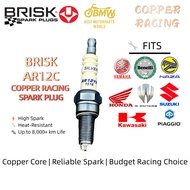 BRISK AR12C Copper Racing Spark Plug | For Y15ZR, Y16ZR, R15, NMAX 155, ADV150, LC135, RFS150