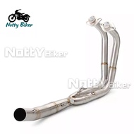 Motorcycle Exhaust Full System Header Link Tube Slip On Kawasaki Ninja 250 2018 RAVEN Exhaust Header Stainless Steel