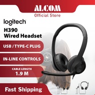 [New Arrival] LOGITECH H390 Wired Headset with USB / Type-C Plug, 30mm Driver, In-line Controls & 1.