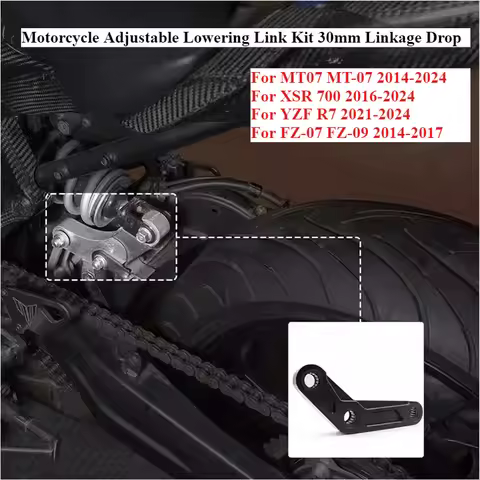 Motorcycle Adjustable Lowering Link Kit 30mm Linkage Drop For Yamaha MT-07 MT 07 R7 FZ-07 FZ-09 SXR 