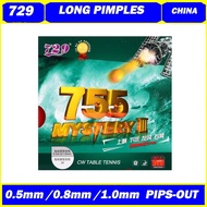 729 Friendship 755 Mystery III Long Pips Out  Rubber Sheet Table Tennis Ping Pong (READY STOCK)