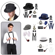 Halloween Cosplay 1920s Men Accessories Set Roaring 20s Costume Retro Gatsby Gangster Grandpa Access