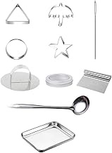 Cabilock Korean Sugar Candy Making Tools,20pcs Stainless Steel Cookie Cutters Biscuits Molds Korean Dalgona Diy Kit Squid Sugar Game Kit Party Favor