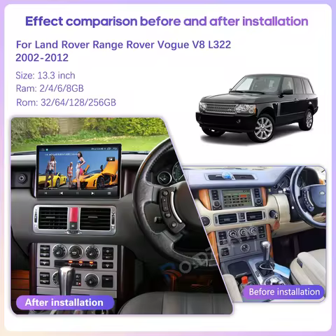13.3 " Car Multimedia Player For Land Rover Range Rover Vogue V8 L322 2002-2012 GPS Navigation Andro