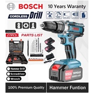 BOSCH Cordless Impact Drill 1288VF with Tools Box Set Smart LED Hammer Drill Funtion 2 Speed High Power Screwdriver