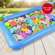 Magnetic Fishing Game Set for Kids, Bathtub Water Table, Plastic Floating Fish Toys, Summer Party Pl
