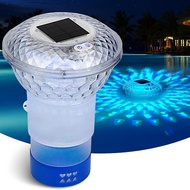 Solar-Powered Chlorine Floater with Colorful Lights Pool Chlorine Dispenser for 1 Inch & 3 Inch - Fl