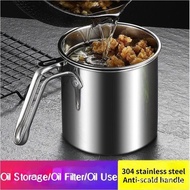 Oil Bottle Jar Stainless Steel Filter Oil Dispenser Oil Canister with Cap Kitchen Oil Storage Filter