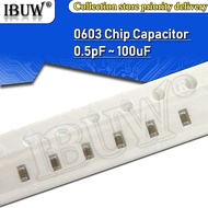 100PCS 0603 SMD Chip Multilayer Ceramic Capacitor 0.5pF - 100pF 0.5pF 1pF 2.7pF 3.3pF 4.7pF 10pF 27p