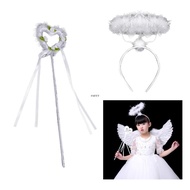 CUY 2Pcs Halloween Angel Cosplay Costume Accessories Angel Halos Headband and Magic Angel Wand Angel