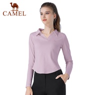 CAMEL Yoga Clothes Women's Tops Autumn Knitted Long Sleeve Slim Warm T-shirt