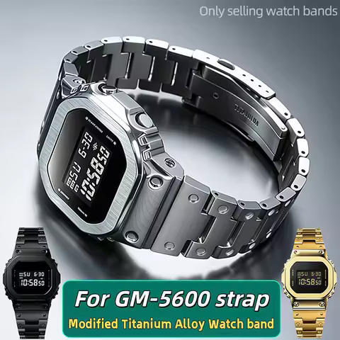 GM5600 Titanium Alloy Watch band For Casio G-shock 3525 GM-5600 GM-5600U-1PR Metal Bracelet Replacem