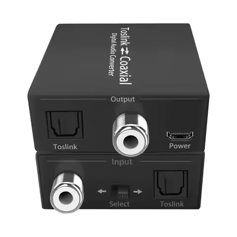 Bi-directional Coaxial to Optical Converter Stereo Audio SPDIF Toslink to Coaxial and Coaxial to Opt