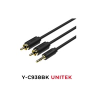 UNITEK Y-C938BK 3.5mm to 2 AV 1.5m Audio Cable. 3.5 mm cable to 2 lotus heads