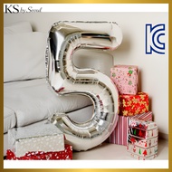 Jumbo Silver Gold Number Balloon (1 pc)