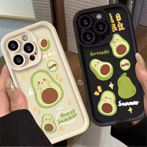 Cartoon Cute Avocado Case for Xiaomi Redmi Note 13 12 11 Pro Plus 4G 5G 12S 11S 10S 10 9 9S 8 12C 13