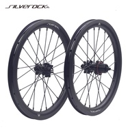 SILVEROCK External 7s Disc Brake Wheels 16 1 3/8 349 30mm Hight Rims 16inch Plus Alloy SR30A 7 Speed for Brom pton Cline Tline Pline RUHM Trifold Folding Bike Bicycle Wheelset