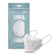 成人M-韓版4D醫用口罩-羅勒綠白(10片)