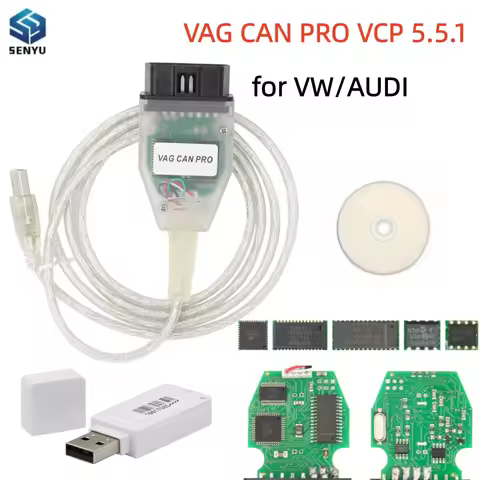 VCP VAG Can Pro 5.5.1 USB Dongle OBD OBD2 for VW for AUDI Car Diagnostic Cable VCP Scanner Auto Tool