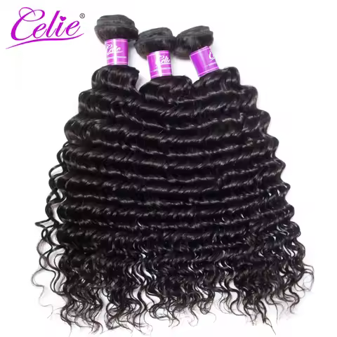 10-28 Inch Brazilian Hair Weave Bundles Deal Brazilian Deep Wave 3 Bundles 100% Remy Human Hair Bund