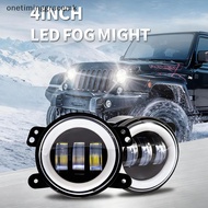onetiminggracemk Car LED 4 Inch Fog Lights 30W with White/Yellow  Ring DRL for Off-Road EMK