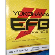 YOKOHAMA EFB M42(L) 60B20(L) MF (KERING) START /STOP BATTERIES