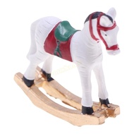 WMH Miniature Christmas Carousel Horse for Dollhouses Decorative Furniture