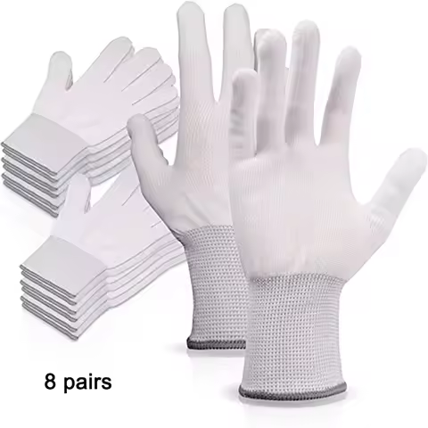 FOSHIO 4/8/20 Pairs Anti-Static Work Gloves Vinyl Film Wrapping Applicator Tool Window Tint Nylon Ha