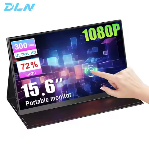 DLN 15.6" Portable Monitor 1080p Touch Screen Laptop Extender Screen 1920x1080 72% sRGB Multi-Touch 
