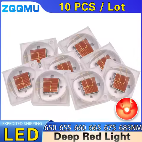 10 PCS 3W 650nm 655nm 660nm 670nm 680nm Deep Red Light SMD3535 Plant Growth Lamp Beads Ceramic High 