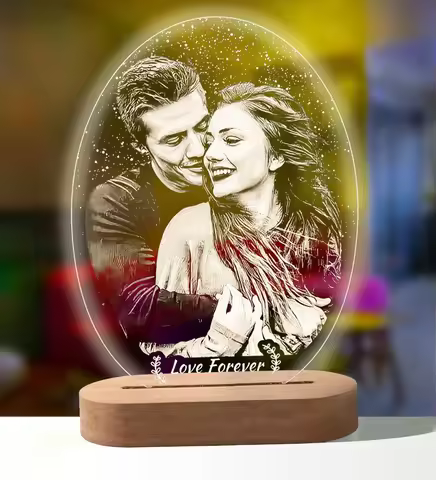3D Photo Lamp Personalized Custom Photo And Text Customized Valentine's Day Wedding Anniversary Birt