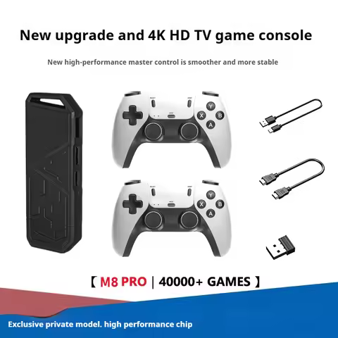 M8 Pro 4K Video Game Console 2.4G High-definition Retro Game TV Stick Two Player Children's Gift 400