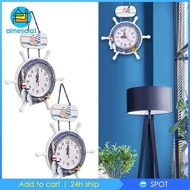 [Almencla1] Nautical Clock Non Ticking Mediterranean Wall Clock for Home Study Office
