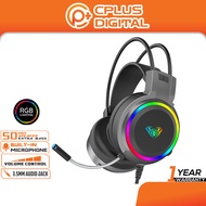 AULA S608 Wired Gaming Headset | RGB Lighting Effect with Stereo Sound | Closed Earmuffs with Adjust