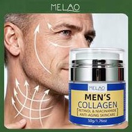 ครีมบำรุงผิวหน้าต้านริ้วรอยคอลลาเจนสำหรับผู้ชาย MELAO 50g/1.76oz พร้อมเรตินอลและไนอะซินาไมด์ มอยส์เจ