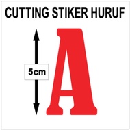 5cm High Letter and Number Cutting Sticker