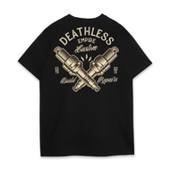 "Deathless Empire Retro Mechanic Graphic" Trendy Cotton Crew Neck T-Shirt, Fashion - forward Vintage