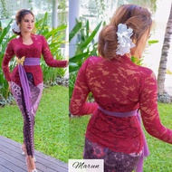 Setelan Kebaya Brokat Sofia Stretch dan Rok Kamen Moscreft Songket Batik Selendang Pengantin Pesta W