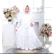 Gamis Anak Manasik Haji Baju Muslim Anak Tk Manasik umroh Dress Anak Putih Terlaris