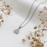 Mira silver Sparkling Cubic Triangle shape pendant with chain necklace  silver necklace  Silver Neck