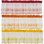Ysabelle Valance Sheer Rod Pocket Embroidery Curtain
