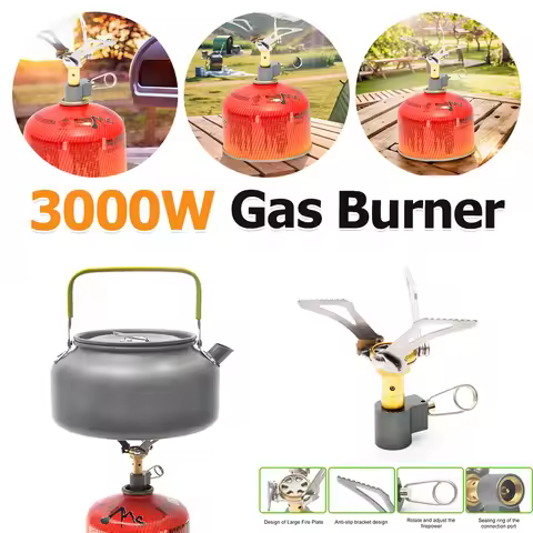 3000W High-Power Heat-Resistant Camp Burner 45g Outdoor Camping Folding Burner Compatible With Any E