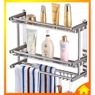 [OneHome] Rack Shelf Organizer Storage Toilet Bathroom Towel Hook Bar Hanger Rak Besi Letak Barang G