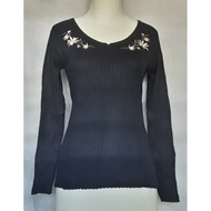 (16) F3R0UX MINUS 1 THREAD OUT LD=100cm NAVY EMBROIDERED STICK KNIT