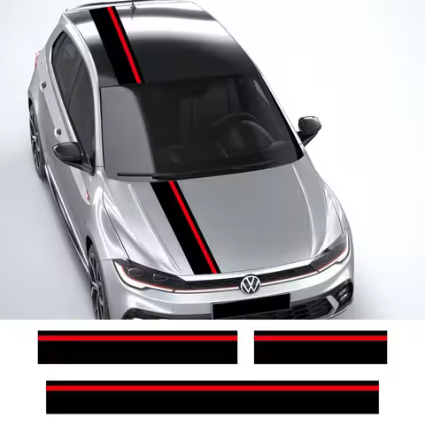 Car Hood Bonnet Roof Trunk Kit Stickers For VW Volkswagen Polo 6R 6C 9N2 9J GTI PVC Racing Style Dec
