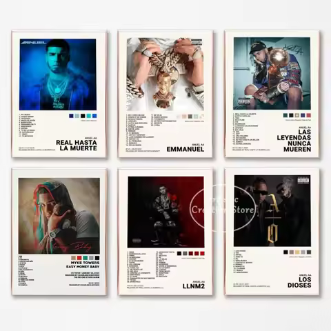 Tracklist Anuel AA Real Hasta La Muerte Music Album Cover Poster Print Canvas Painting Picture Wall 