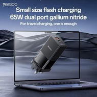 [ GTS ] YESIDO YC92 65W GaN Charger / PD 65W + QC 18W Super Fast Quick Charging / UK Plug