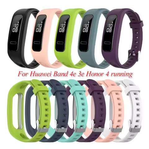 Silicone Watch Band for Huawei Band 4e 3e Honor Band 4 Running Adjustable Bracelet Wristband Smart W