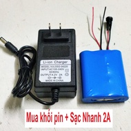 Pin 1S 3.7v 7500mah xả cao 12A. Khối pin 3 cell 18650 có mạch bảo vệ sịn bán kèm sạc pin 1s 4.2v 2a